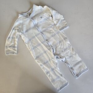 Ralph Lauren White and Light Blue Baby One piece 9m